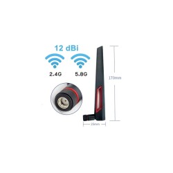 2.4GHz/5.8GHz Dualband Wi-Fi, IoT 12dBi SMA RF Anten - EGNE-UDTK