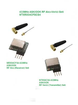 433MHz ASK/OOK RF Alıcı Verici Seti (NTXRX04CFSCS4) - 1