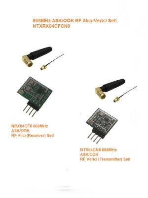868MHz ASK/OOK RF Alıcı Verici Seti (NTXRX04CFCN8) - 1