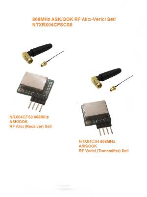 868MHz ASK/OOK RF Alıcı Verici Seti (NTXRX04CFSCS8) - 1